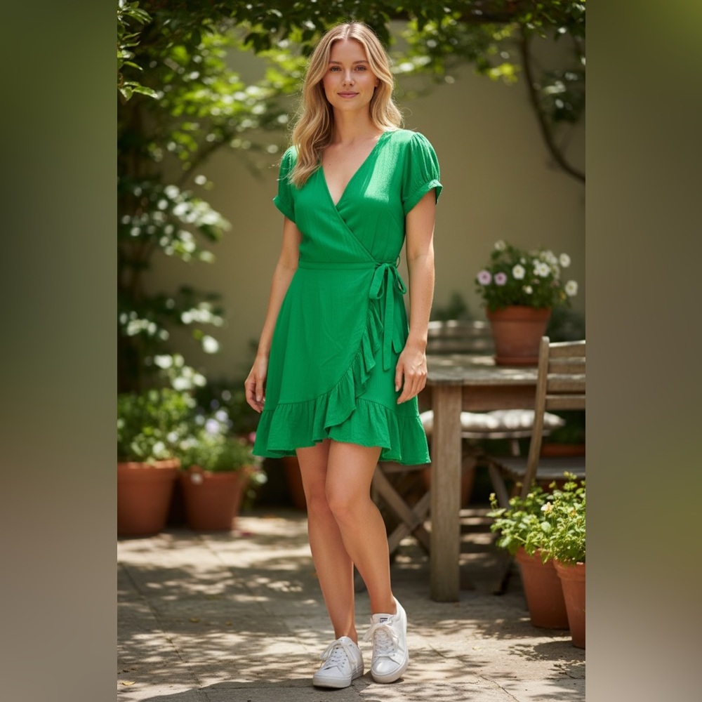 J. Crew Vibrant Green Mini Dress